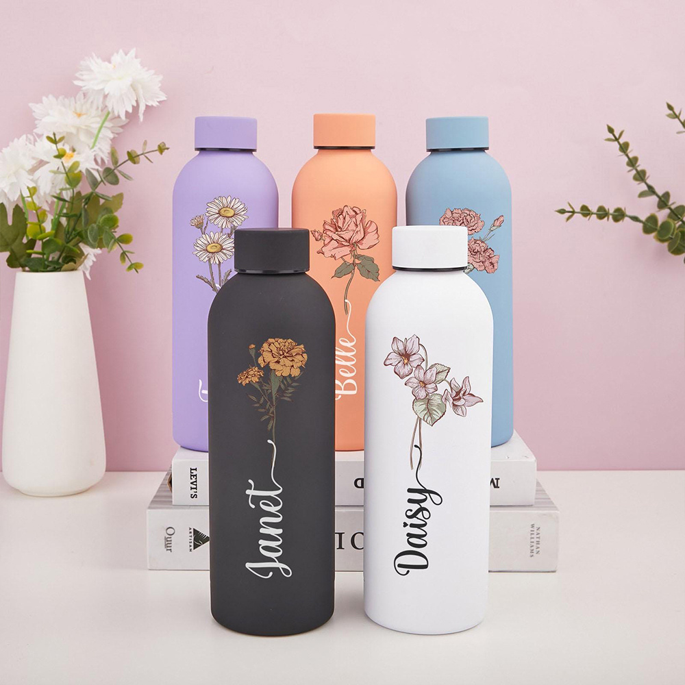 Portable Bottle Warmer - Bouteille d'eau florale personnalisée, bouteille isotherme